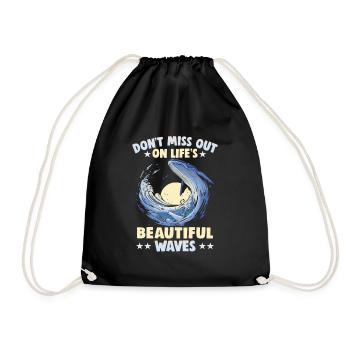 Beach holiday by the sea Design beach motif - Drawstring Bag - black - Front