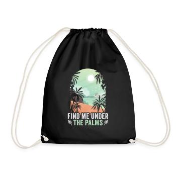 Beach holiday by the sea Design beach motif - Drawstring Bag - black - Front