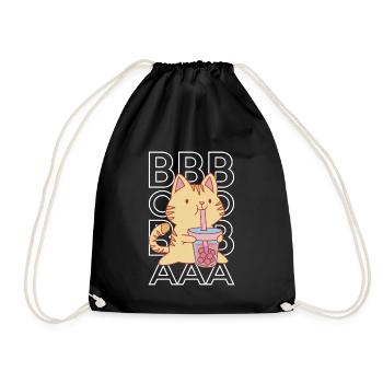 Boba Tea Shirt Geschenk Bubble Tea - Turnbeutel - Schwarz - Vorne
