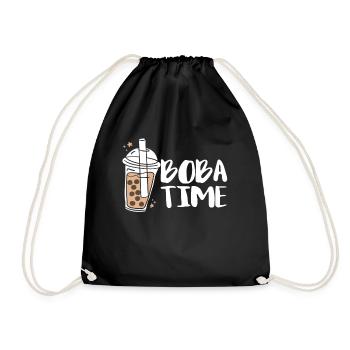 Boba Time Shirt Cadeau Boba Tea Bubble - Sac de sport léger - noir - Devant