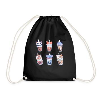 Boba Tea Shirt Gift - Drawstring Bag - black - Front