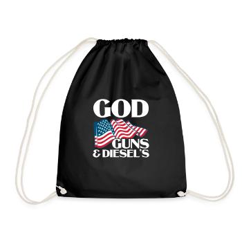 Diesel America USA Auto Tuning Gasoline Gift - Drawstring Bag - black - Front