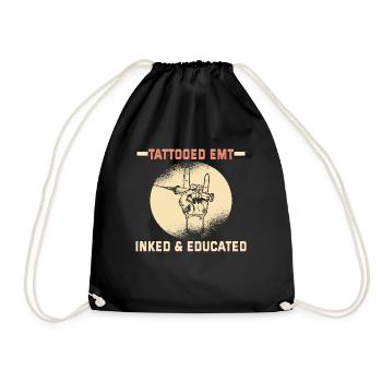 Tattooed EMT Inked & Educated Krankenschwester - Turnbeutel - Schwarz - Vorne