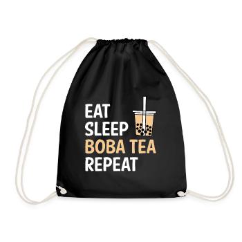 Manger Dormir Boba Thé Répéter Chemise Cadeau - Sac de sport léger - noir - Devant