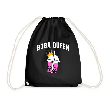 Boba Queen Bubble Tea Partnerlook - Turnbeutel - Schwarz - Vorne