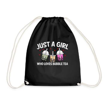 Just A Girl Who Loves Bubble Tea Shirt Geschenk - Turnbeutel - Schwarz - Vorne