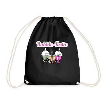 Bubble-Tastic Shirt Boba Gift - Drawstring Bag - black - Front