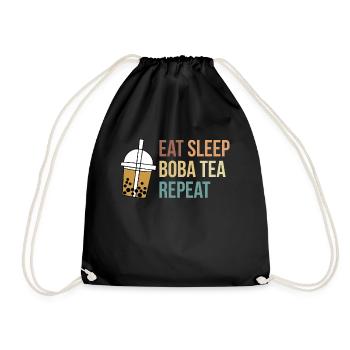 Manger Dormir Boba Thé Répéter Chemise Cadeau - Sac de sport léger - noir - Devant