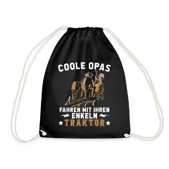 Coole Opa und Enkel mit Traktor Farmer Geschenk - Sac de sport léger - noir - Devant
