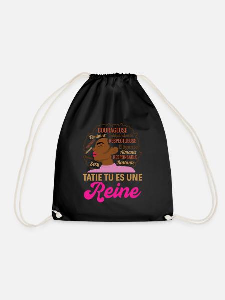 Cadeau tatie femme afro reine africaine - Sac de sport léger - noir