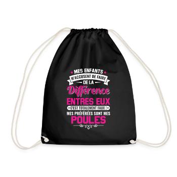 humour fête des mères maman propriétaire poules - Sac de sport léger - noir - Devant
