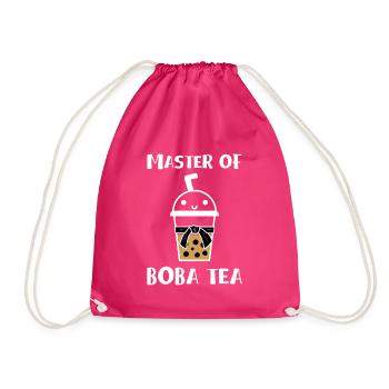 Master Of Boba Tea Shirt Gift - Drawstring Bag - fuchsia - Front