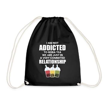 I Am Not Addicted To Boba Tea Shirt Gift - Drawstring Bag - black - Front