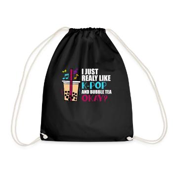J’aime vraiment la K-pop et le bubble tea OK? - Sac de sport léger - noir - Devant