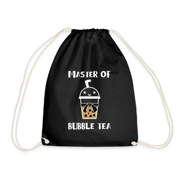 Master Of Bubble Tea Shirt Geschenk - Turnbeutel - Schwarz - Vorne