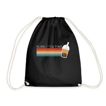 Vintage Retro Bubble Tea Time Shirt Boba Geschenk - Turnbeutel - Schwarz - Vorne