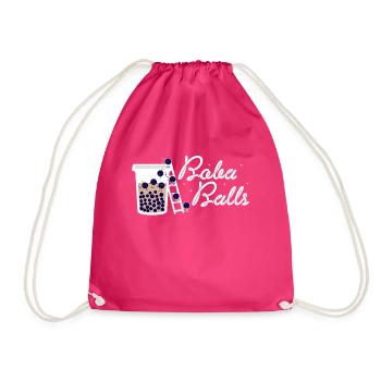 Boba Balls Shirt Gift Bubble Tea - Drawstring Bag - fuchsia - Front