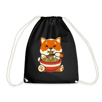 Retro Ramen Fox Shirt Ramen Nouilles - Sac de sport léger - noir - Devant
