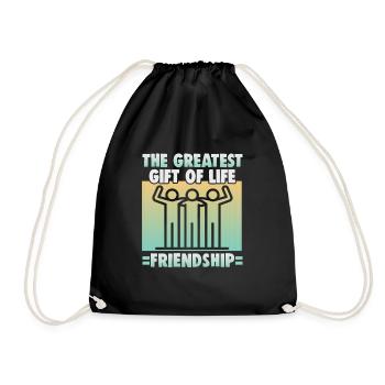 Friendship gift for good friend - Drawstring Bag - black - Front