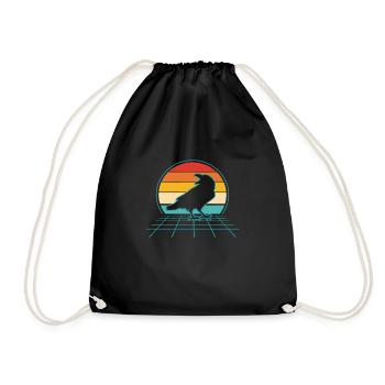 Raven Crow Bird Crow Birds Nature Crow GEschenk - Drawstring Bag - black - Front