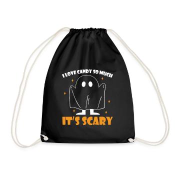 I Love Candy So Much It's Scary Ghost Ghost - Drawstring Bag - black - Front