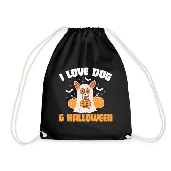 J’adore le chien et la chemise d’Halloween - Sac de sport léger - noir - Devant