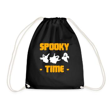 Spooky Time Halloween Ghost Ghost Shirt - Drawstring Bag - black - Front