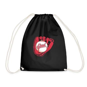 Baseball Vater Baseballspieler Papa Dad Geschenk - Turnbeutel - Schwarz - Vorne