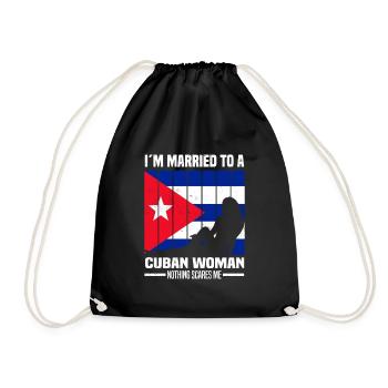 Cuba Épouse | Cadeaux du drapeau cubain cubain - Sac de sport léger - noir - Devant