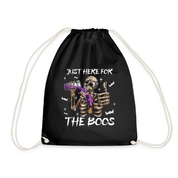 Drôle de squelette d’Halloween buvant du costume de vin - Sac de sport léger - noir - Devant