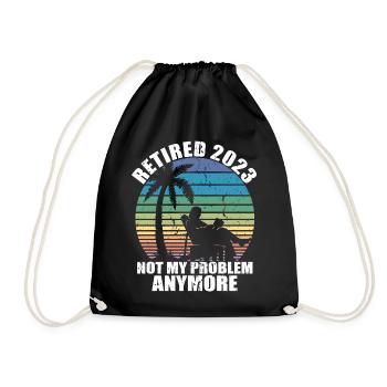 Ruhestand 2023 Ruhestand Geschenk für Männer & Frauen Lustig - Turnbeutel - Schwarz - Vorne