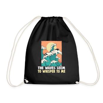 Beach holiday by the sea Design beach motif - Drawstring Bag - black - Front