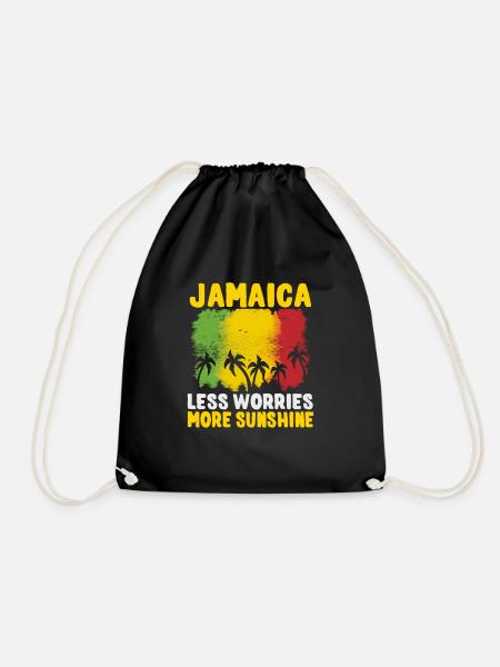 Jamaica Beach Holiday by the Sea Design Beach Motif - Drawstring Bag - black
