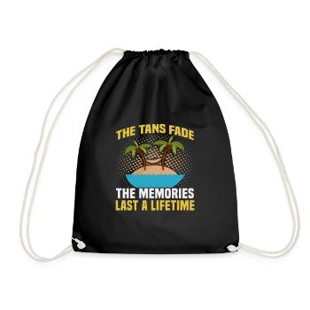 Beach holiday by the sea Design beach motif - Drawstring Bag - black - Front