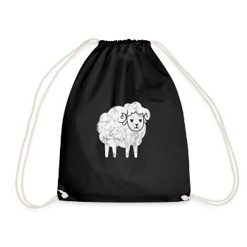 Schaf Schafe Bauernhof Tier Schafbock Geschenk - Turnbeutel - Schwarz - Vorne