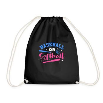 Softball Baseball Grossesse Cadeau de naissance - Sac de sport léger - noir - Devant