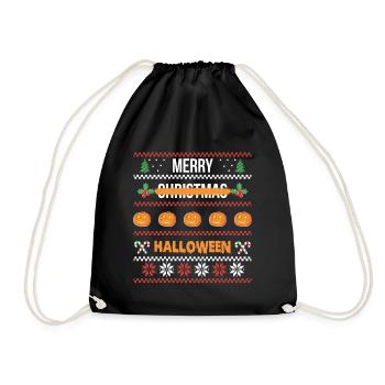 Merry Christmas ... Halloween Shirt Geschenk - Turnbeutel - Schwarz - Vorne
