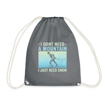 Cross-country biathlon cross-country skiers - Drawstring Bag - grey - Front