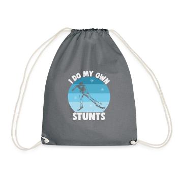 Cross-country biathlon cross-country skiers - Drawstring Bag - grey - Front