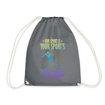 Cross-country biathlon cross-country skiers - Drawstring Bag - grey - Front