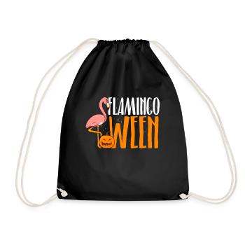 Flamingoween Shirt Halloween Flamingo - Turnbeutel - Schwarz - Vorne