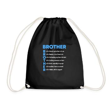 Big Brother Sibling Sister Gift - Drawstring Bag - black - Front