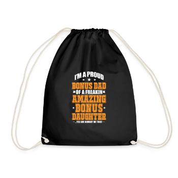 Stepfather Father Stepdad Papa Father's Day Gift - Drawstring Bag - black - Front
