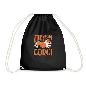 Corgi - Drawstring Bag - black - Front