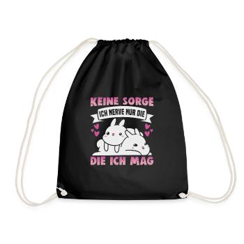 Freundschafts Geschenk für guten Freund - Turnbeutel - Schwarz - Vorne