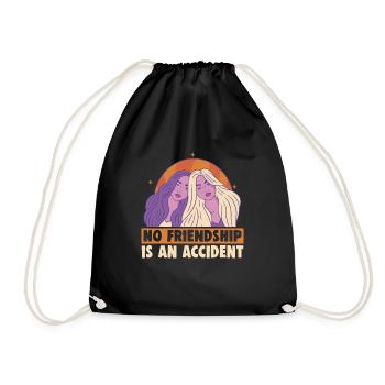 Friendship gift for good friend - Drawstring Bag - black - Front