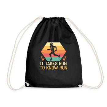 Laufen Marathon Läuferin Laufsport - Turnbeutel - Schwarz - Vorne
