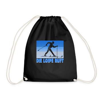 Langläufer Biathlon Skilangläufer - Turnbeutel - Schwarz - Vorne