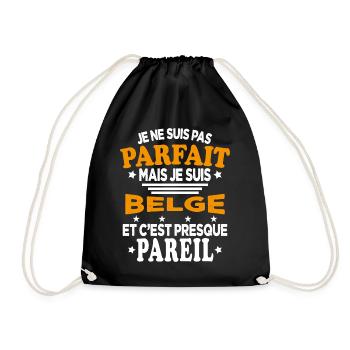Pas Parfait Mais Je Suis Belge Cadeau Humour - Sac de sport léger - noir - Devant