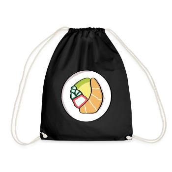 Lustige Sushi Rolle Halloween Kostüm - Turnbeutel - Schwarz - Vorne